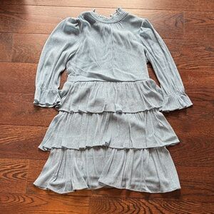 Janie and Jack Shimmering Gray Tiered Dress